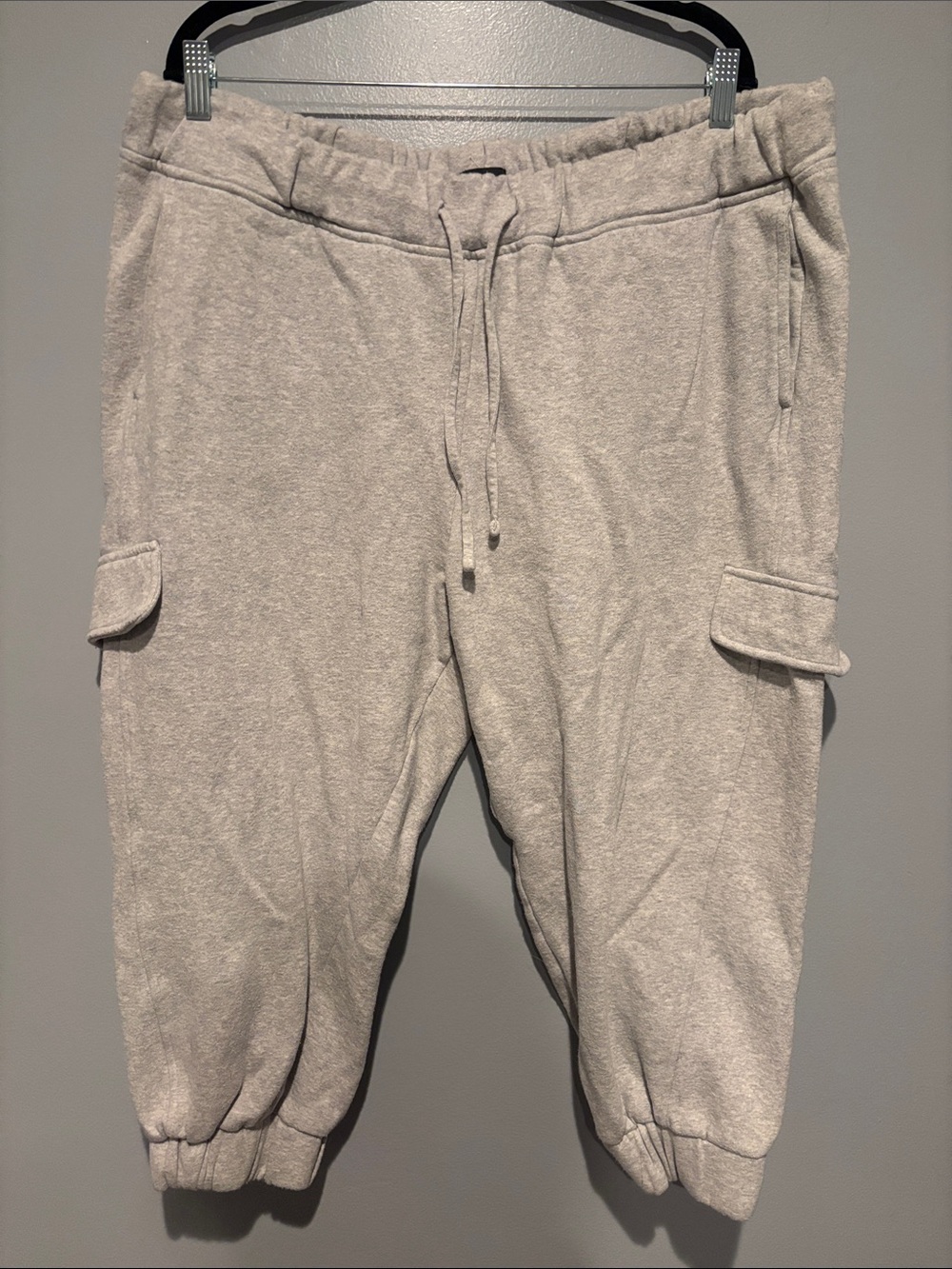Express Light Gray Cargo Jogger Sweatpants